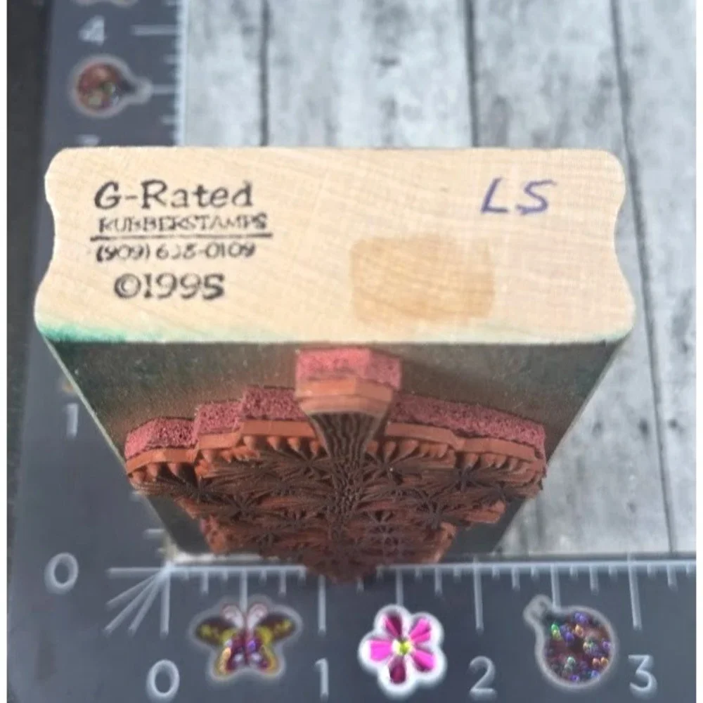 G Rated Pine Tree Detailed Rubber Stamp Wood #D108